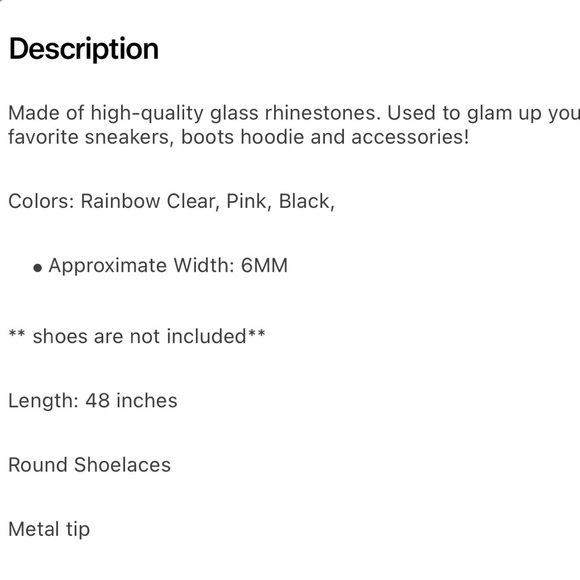 Sparkling Rhinestone Shoelaces - Silver - Picture 2 of 2